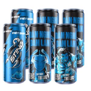 Lốc 6 lon nước tăng lực Sting Sleek hương việt quất 320ml