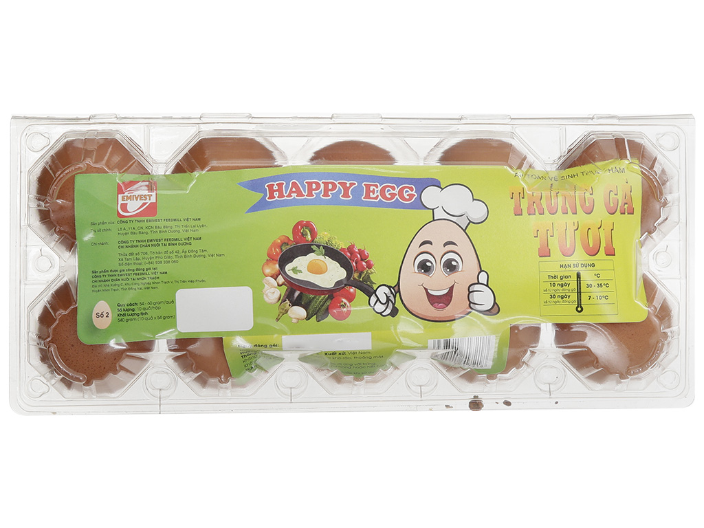 Trứng gà Happy Egg hộp 10 quả 9