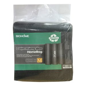 3 cuộn túi đựng rác đen hạt nhựa tái sinh Biohome 55x65cm (1kg)