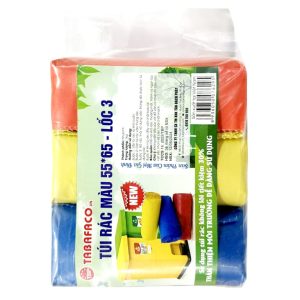 3 cuộn túi đựng rác màu TBP 55x65cm (1kg)