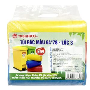 3 cuộn túi đựng rác màu TBP 64x78cm (1kg)