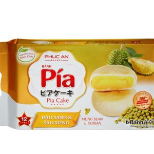 Bánh pía chay đậu xanh sầu riêng Phúc An gói 300g (6 cái)