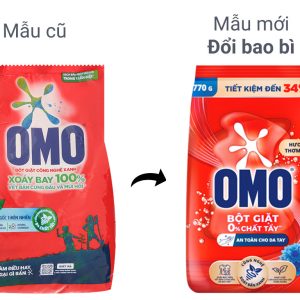 Bột giặt OMO công nghệ giặt xanh giúp xoáy bay vết bẩn loại bỏ mùi hôi túi 770g