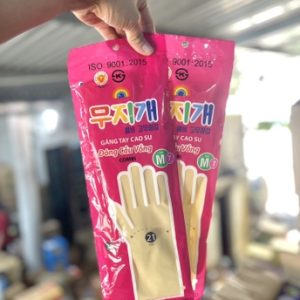 Găng tay cao su ngắn Đông c.vồng size M