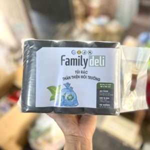 Túi đựng rác Deli màu đen 55*65/12b*3cuộn*1kg