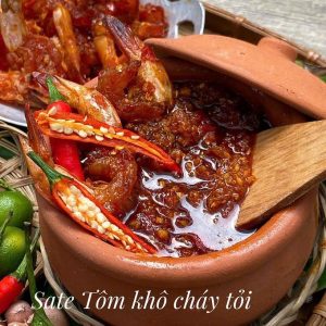 Sate tôm khô cháy tỏi